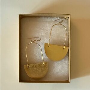 Nickel & Suede Isla Gold Leather Earrings